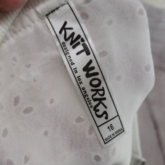 KnitWorks Girls White Eyelet Floral Cropped Zip Up Jacket Size 16 - Picture 7 of 8